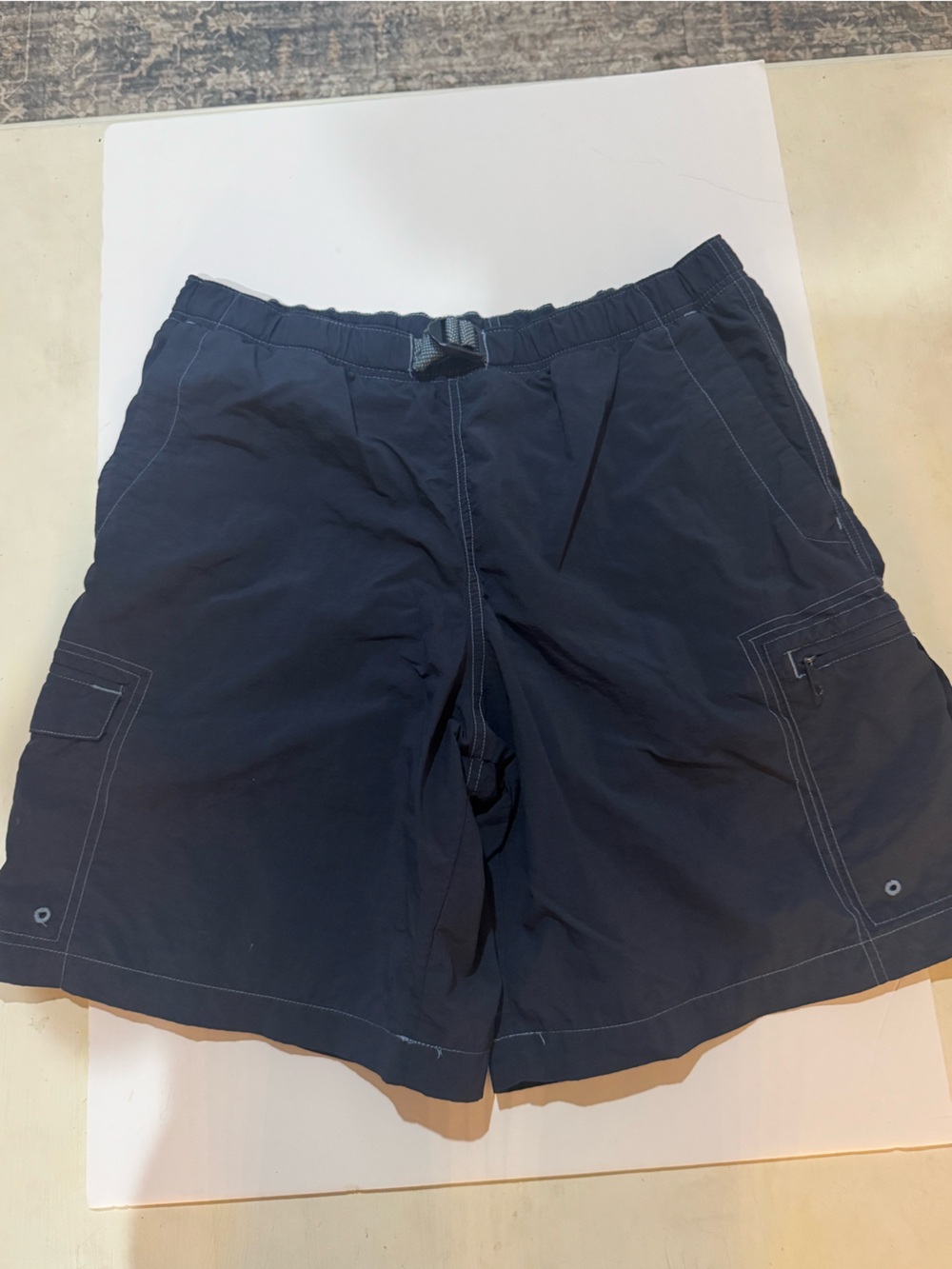 Columbia Navy Men's Cargo Shorts with Belted Waist